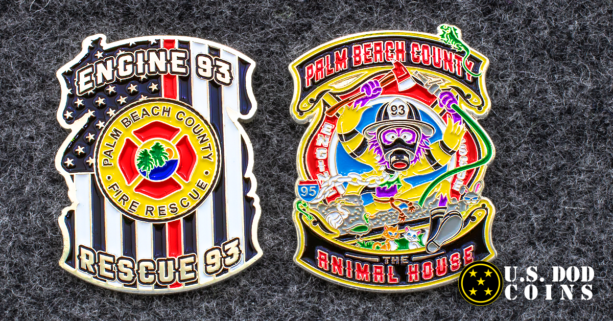 Custom Firefighter Dept Station EMS Challenge Coins U.S. DOD Coins